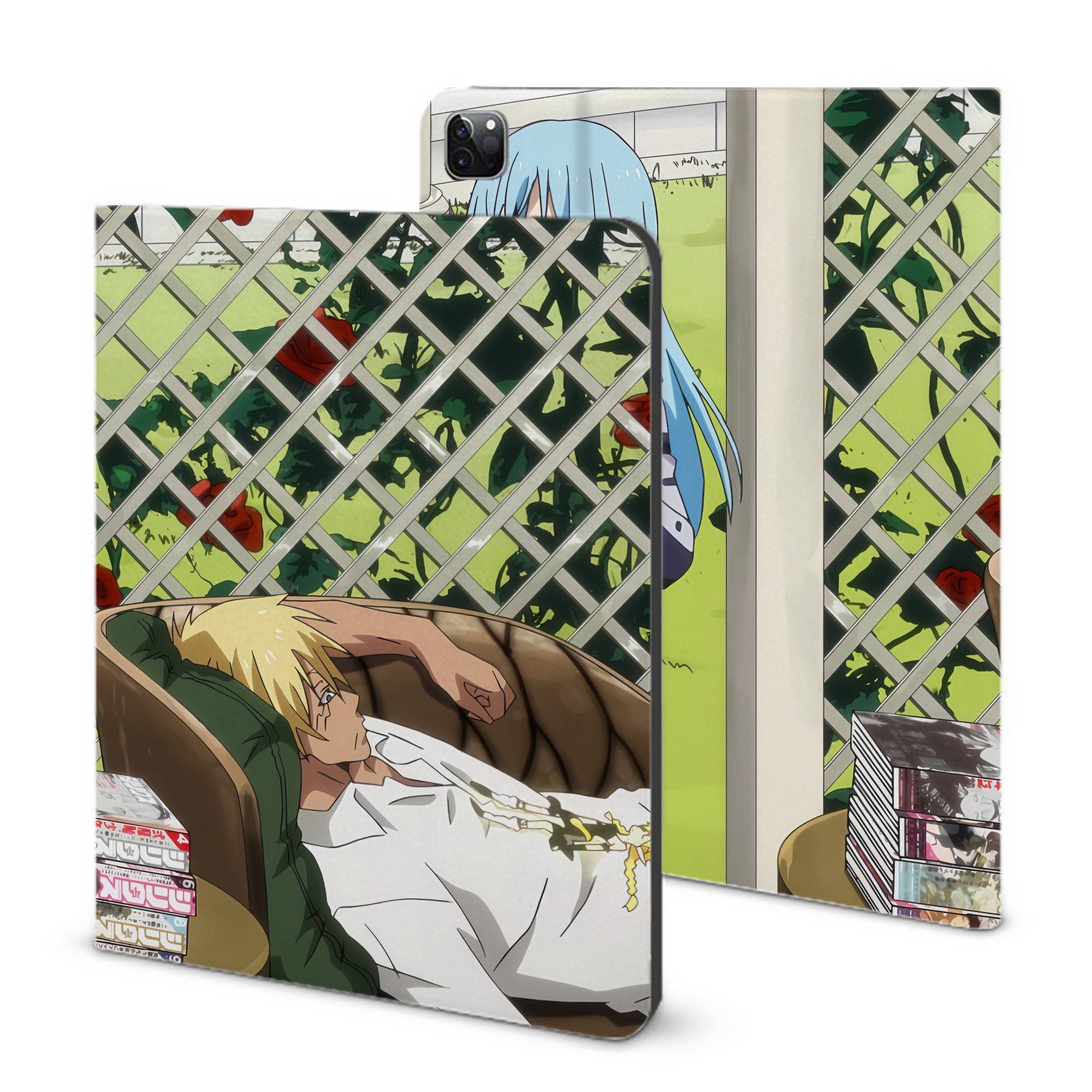 （画像用） 転スラ Regarding Reincarnated to Slime IPad ケース ブック型 PUレザー TPU 耐衝撃 軽量 薄型 ペン収納なし 全面保護 IPad 各モデル対応